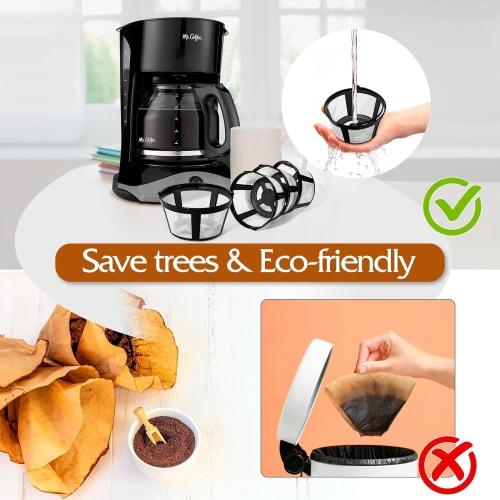 1 Pack Reusable Coffee Filters, 4-8 Cups, Coffee Filter Basket, Universal Coffee Filter Replacement, Safety Nylon Mesh, Reusable Coffee Filter for Mr.