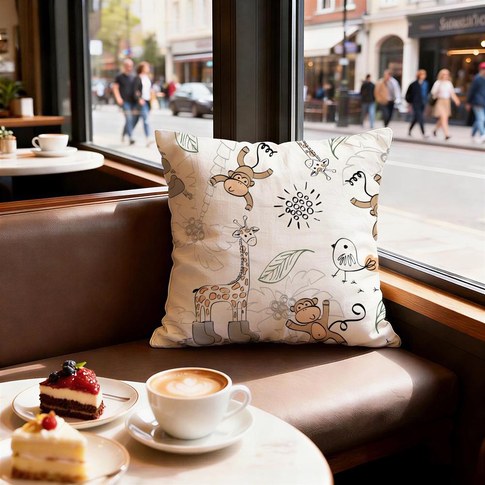 Cute Texture Cushion Cover Set of 4 Decorative Short Plush Pillow Covers for Sofa, Soft Cushion Case Cm