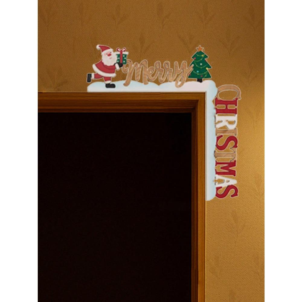 1 pièce Décoration de Cadre de Porte de Noël en Métal, Ornement Festif Suspendu avec Pendentifs pour Fête à Domicile, Cadeau d'Art Mural Moderne pour Porte Table