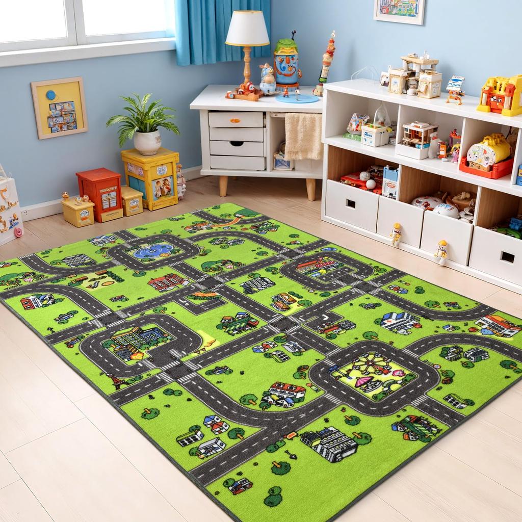 Terrug Kids Rug for Playroom, Educational Classroom Rug for Kids Room, Washable Nursery Rugs Non Slip Playroom Rugs Play Mat for Learning AB