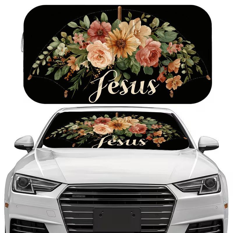 1Pcs Dragonfly Floral Pattern Windshield Sunshade UV Rays Heat Blocker Keeps Vehicle Cool Unique Design Fit Sedans SUVs Trucks
