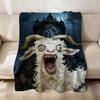 Alternative Gothic Spooky Goat Face art soft warm plush blanket dormitory sofa living room hogar bedroom gift nap home Flannel