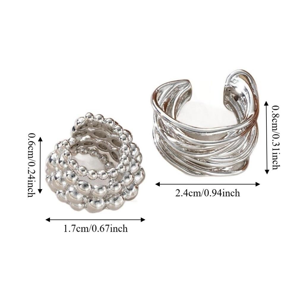 C-Shaped Ear Cuff Elegant Exaggerated Ear Clips Unique Wide Clip-On Earrings Women