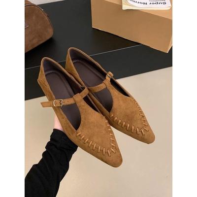 Chaussures pour femmes de style français britannique, chaussures Mary Jane en daim, nouvelles chaussures à semelle souple automne/hiver 2025, chaussures simples rétro, chaussures plates