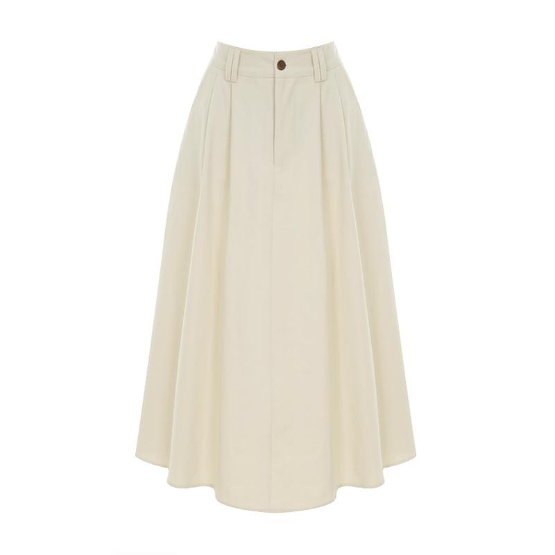 Sally Two-Pin Tuck A-Line Long Skirt_I6A-Csk010