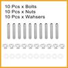 10pcs Stainless Steel Exhaust Manifold Bolt Stud Hardware for Honda for Acura B C D F H K Series Engines Replacement