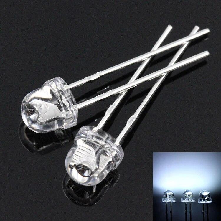 

100PCS 5MM Солом яний капелюшок LED Diode DIY Assorted Kit Super Bright F5 Light Emitting Diodes White Red Yellow Yellow Green Blue 100pcs white