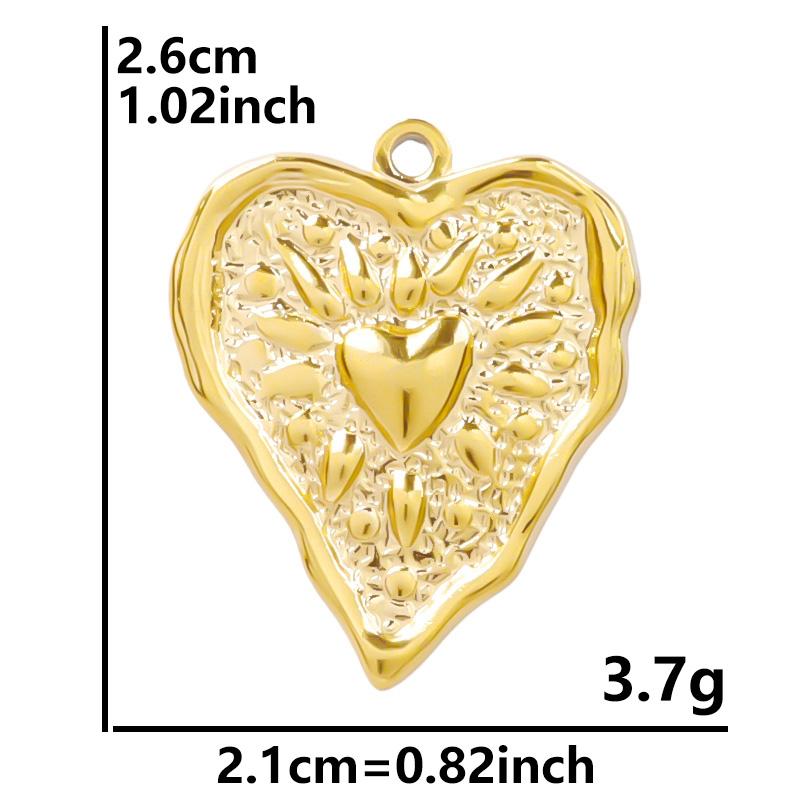 Personality 5pcs/Lot Stainless Steel Heart Pendants For Jewelry Making Supplies 18k Real Gold Plated Love Charm Pendant Findings