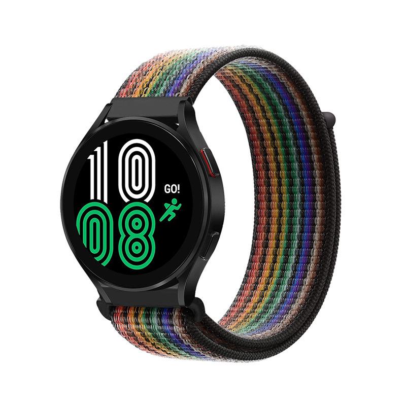 Samsung Huawei Xiaomi Compatible 18-22mm Woven Nylon Solo Loop Velcro Smart Watch Strap