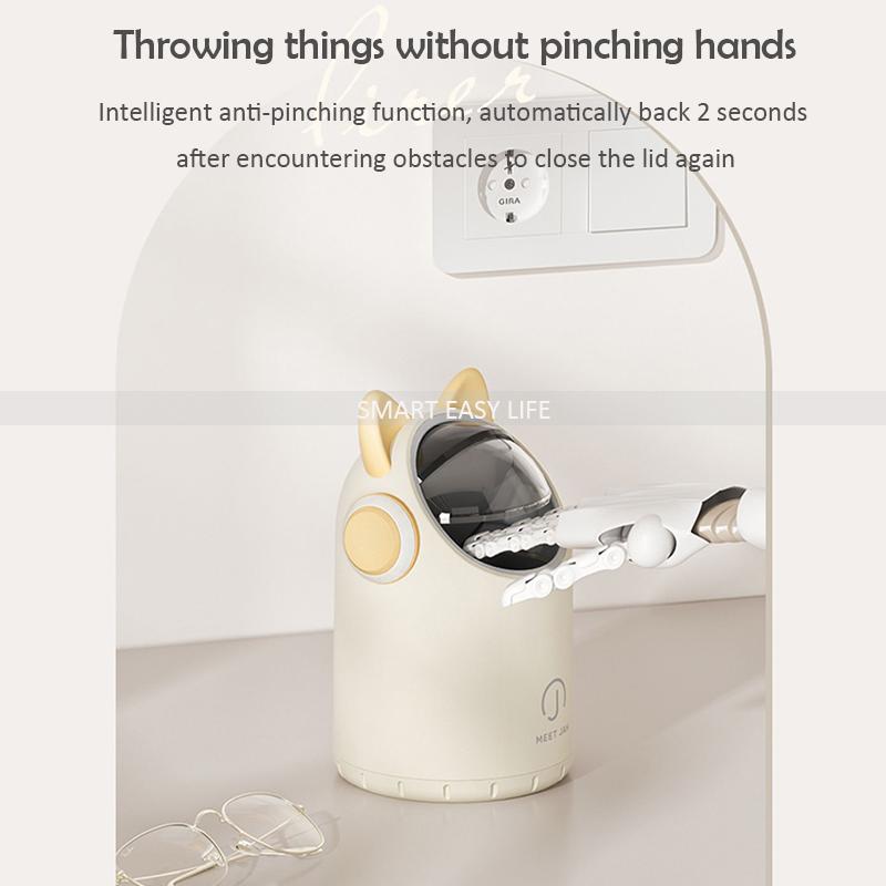 2L Mini Smart Tisch Mülleimer mit Display Haushalt Kinder Schlafzimmer Automatische Sensor Desktop Mülleimer Badezimmer Toilette Abfallkorb