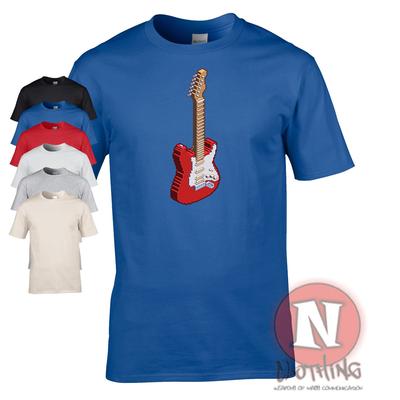Pixel Guitar Graphic T-Shirt T-Shirt Tee. Retro Rock and Roll At It's Best.