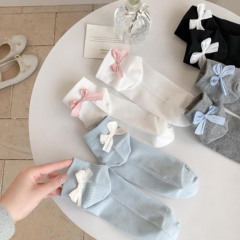 Women's Summer Thin Sweet Breathable Boneless Heel Bow Short Socks