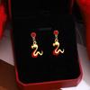 Year Of The Snake With Diamonds, Zodiac Snake Earrings, Retro Autumn And Winter High-End Fashion Temperament Earrings