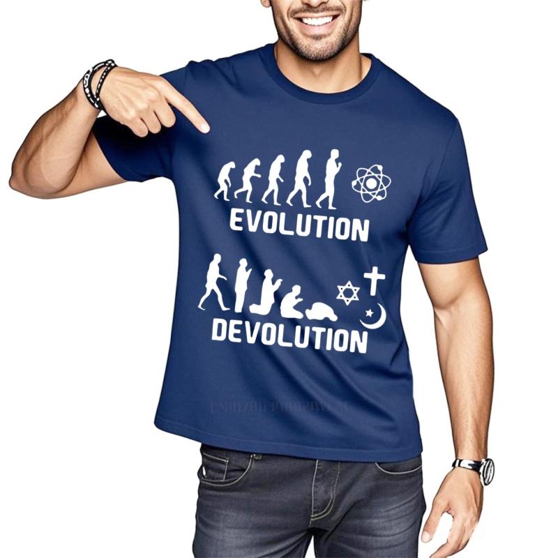 Casual summer For man t shirt Evolution Devolution Symbol Religion Science Short Sleeve Comfortable Round Neck Tee shirt