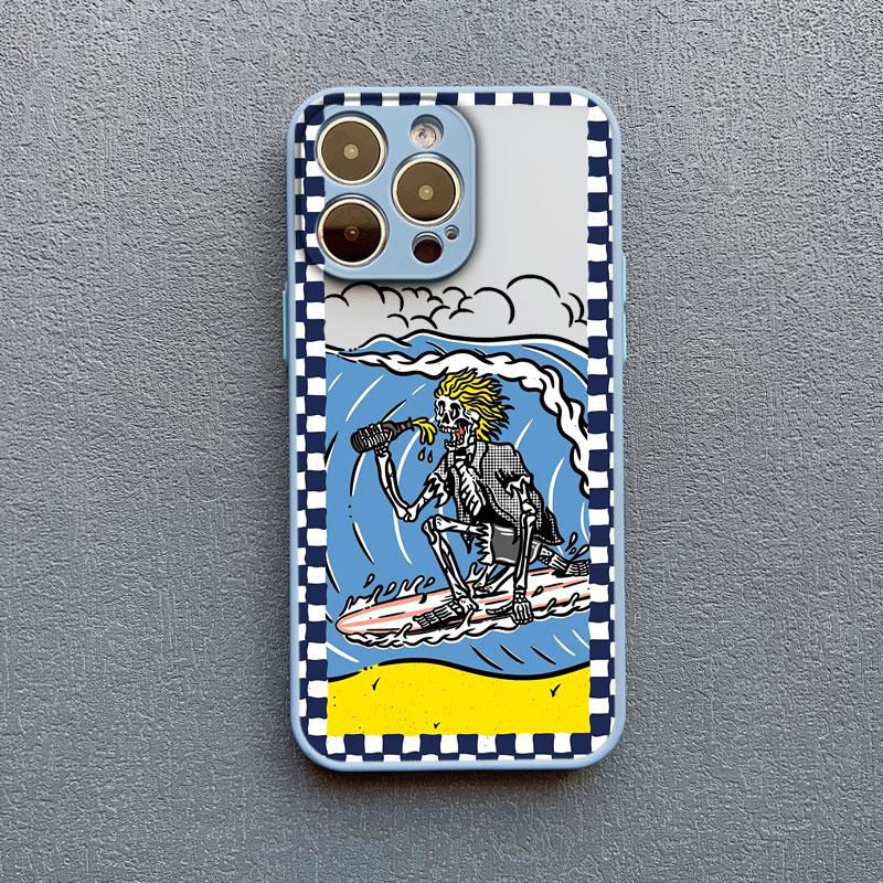

Artistic Funny Skeleton Skull Phone Case for iPhone 16 15 14 Plus Pro Max 13 12 Mini 11 Pro Max X XS XR 8 7 SE2 Shockproof Cover iphone X or XS