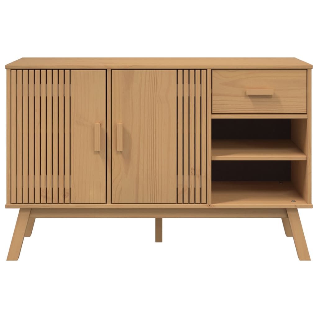 Vidaxl Olden Chest of Drawers, Brown, 114X43X73.5 Cm, Solid Pine Wood