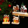 Christmas Decoration Micro Landscape Resin Glowing Christmas Small House Christmas Gift Creative Desktop Resin Ornaments