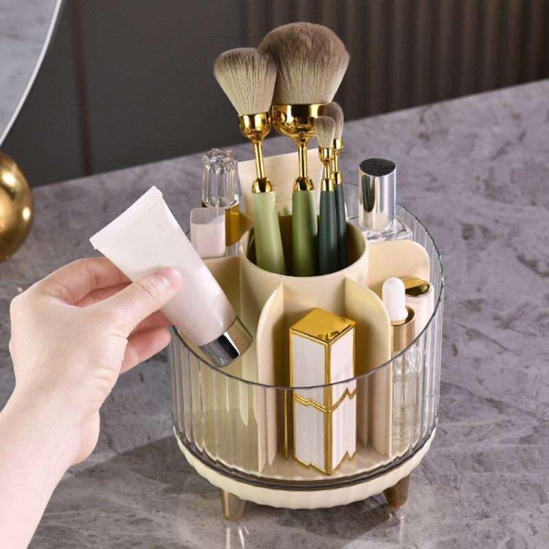 Stylish Cosmetic Holder Rotatable Makeup Storage Case Space Saving Organizers Home Accessory for Beauty Products