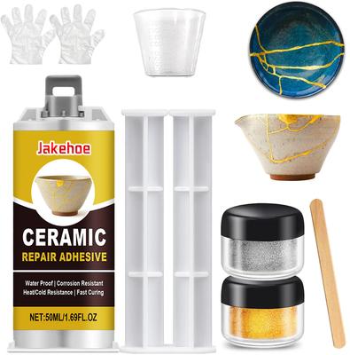 Professionelles Porzellan-Reparaturset Starker Keramik-Kleber für Vasen, Teller, Toiletten Wasserdichte Reparatur für Absplitterungen & Risse