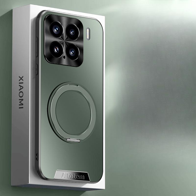 Suitable for Xiaomi 15pro Phone Case Rotating Magnetic Stand Xiaomi All-inclusive Lens 15 Anti-drop Matte Por for Men