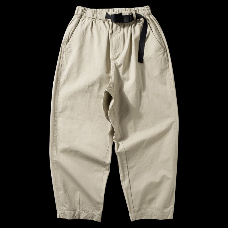 Youth Cotton Japanese-Style Retro Handsome Casual Wide-Leg Pants