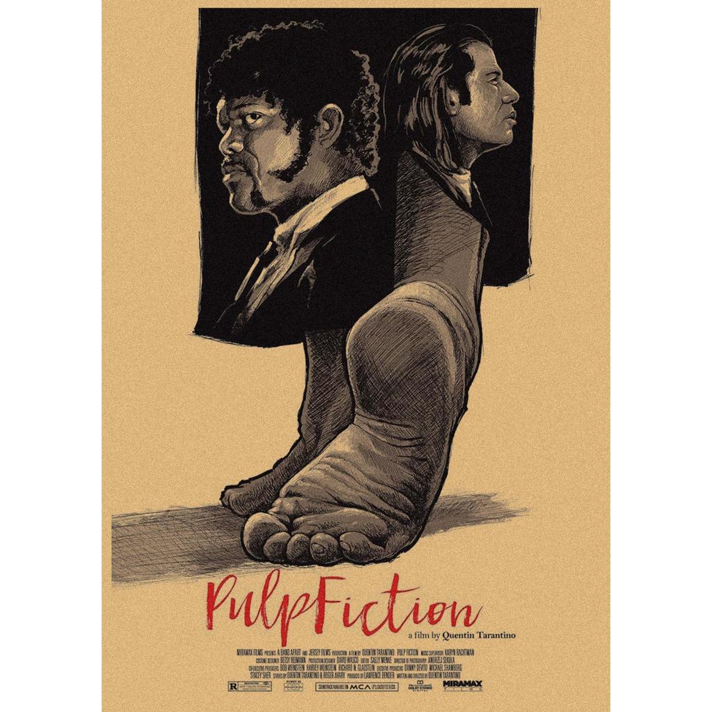 Pulp Fiction Retro Kraft Paper Poster - Classic Bar Wall Decoration