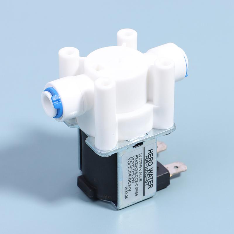 1Pc Inlet Solenoid Valve 12V/24V Pure Water Machine, Water Purifier, Reverse Osmosis 2-Point Quick Connect Valve Switch