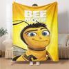Bee Movie Cartoon Bee Character Print Flannel Blanket Soft Warm Throw Blanket for Sofa Bed Living Room