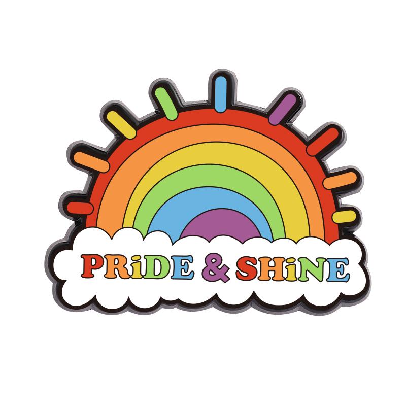Rainbow Pride Flag LGBT UV Print Pins Custom BE KIND TO ALL KINDS Brooches Lapel Badges Clothes Funny Jewelry Gift for Friends