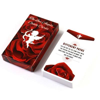 Tarjetas de oráculo The Love Angels de 10,3x6cm, cubierta romántica para lecturas de amor psíquico y relaciones románticas, tarjetas de 54 Uds.