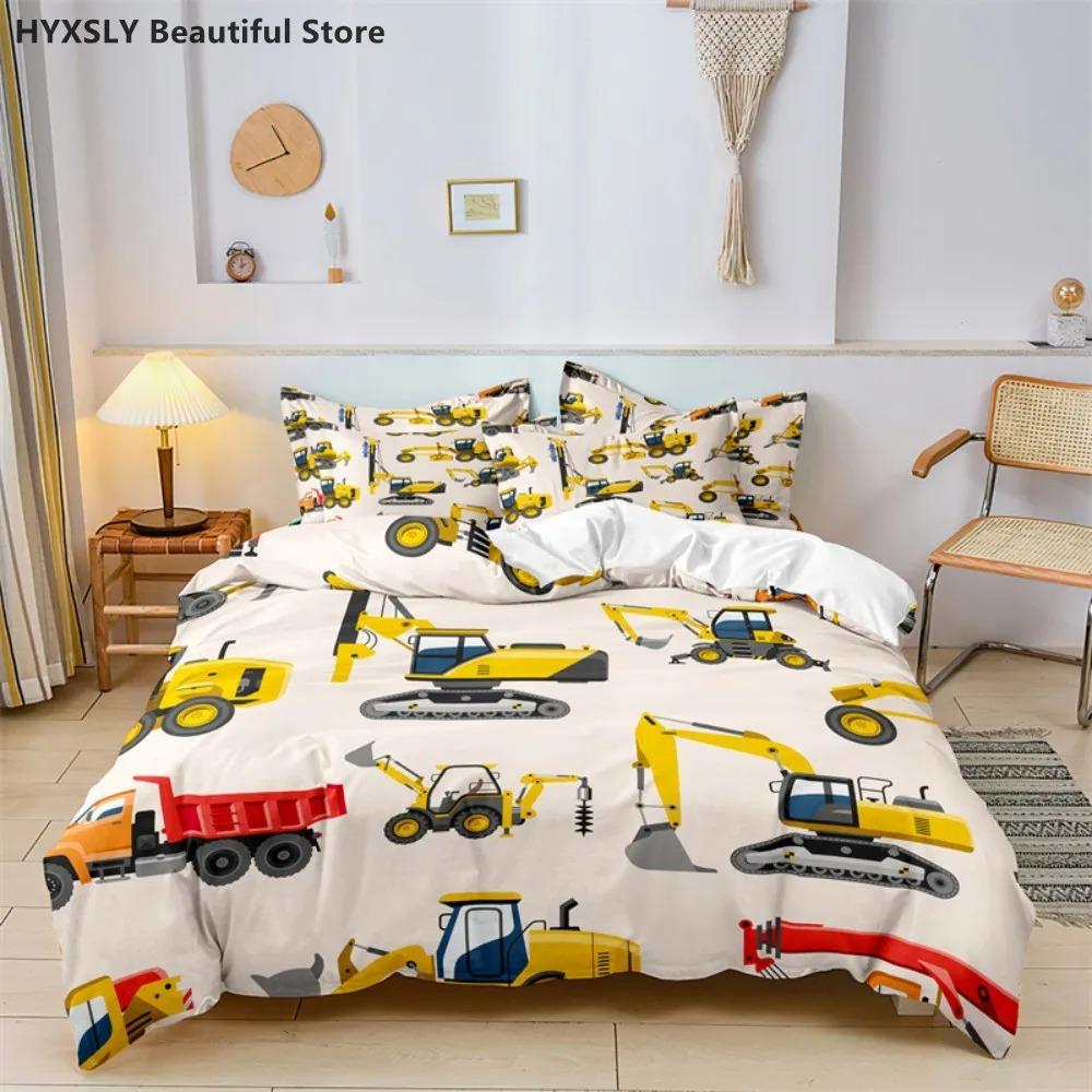 Niedliches Cartoon Jungen Bettwäsche Set Auto Rennbahn Muster Bettbezug Set Kinder Bettdecke Bettbezug Full King Kissenbezug