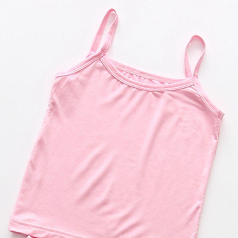 Girls' Suspender Vest Wears Solid Color Bottomed Children's Sleeveless Top, and Girls' Summer Clothes Wear Cotton Small Suspender Shirt.