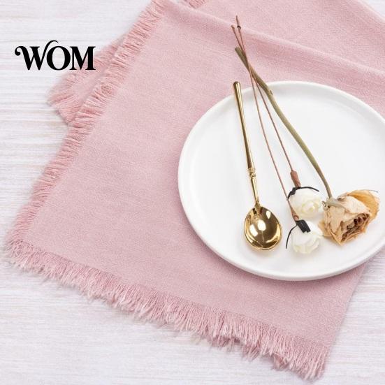 Soft Fringed Napkins Boho Linen Napkin, 18 Inch Washable Fabric Rustic Farmhouse Napkin for Dining Table Home Wedding Bridal Shower