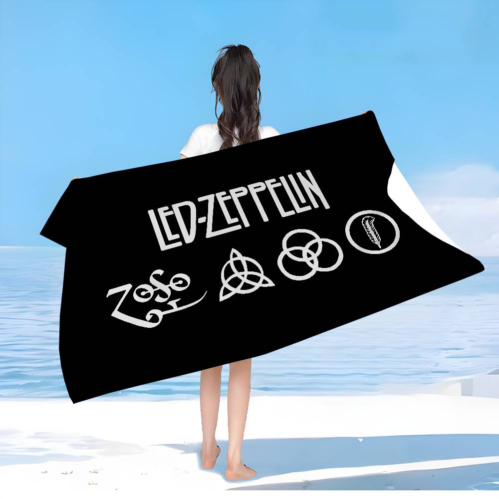 Britská Rocková Kapela L-Led Z-Zeppelin Mikrovláknovádeka Rychleschnoucí Plážové Ručníky Velkoformátový Tisk Super Absorpční Ručníkovádeka
