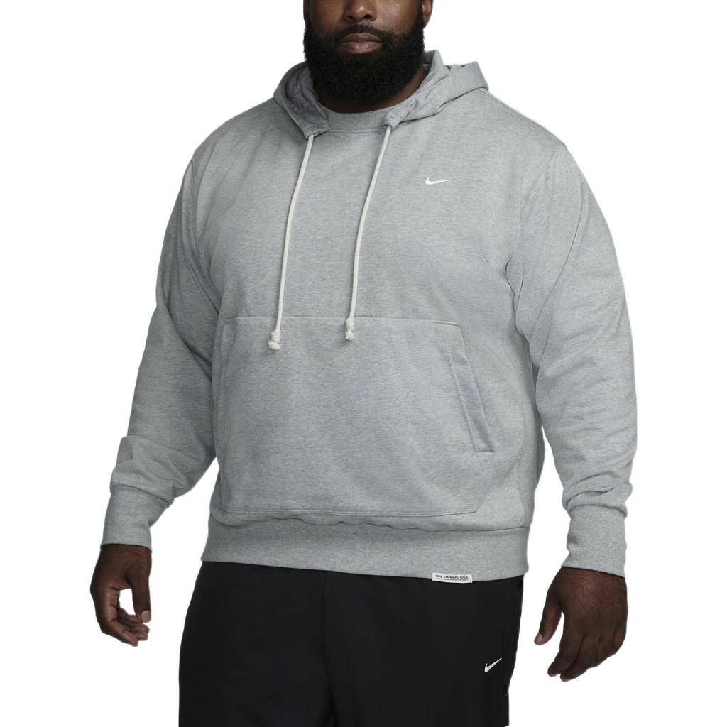 Nike Dri-Fit Standard Issue Embroidered Logo Hoodie Pullover Long Sleeve Men Tops Light-Grey DQ5819-063