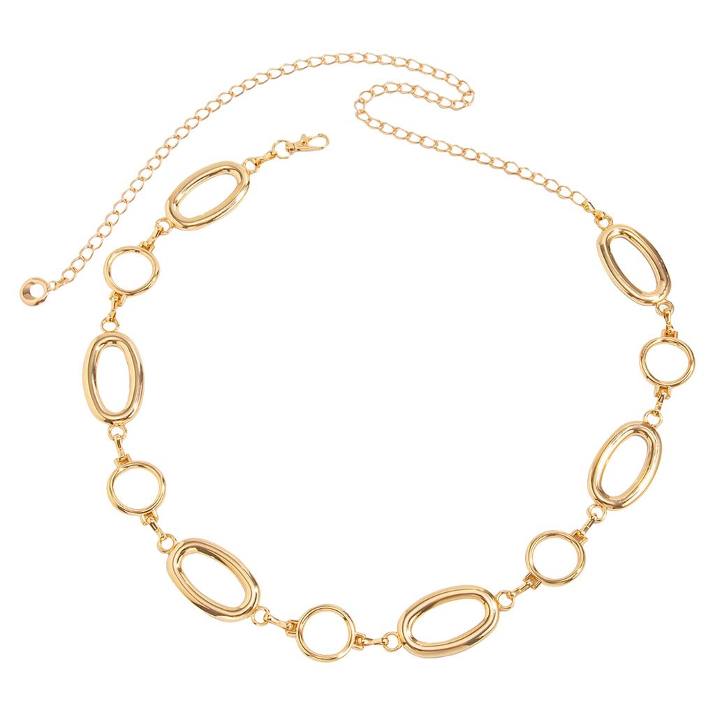 Geometric Temperament Ring Spliced Waist Chain Resort Hollow Metal Style Body Chain Jewelry