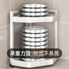 Corner Kitchen Organizer Rack 2-3 Tier Triangular Shelf Spices Condiments Utensils With Hooks Knife Holder Chopstick Cylinder