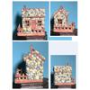 Miniature Resin Stone House Mini Rustic Pebble House with LED Light Fairy Garden Micro Landscape Decoration for Bonsai Moss Terrarium Crafts