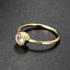 Minimalist Crystal Promise Ring for Women Simple Round Cubic Zirconia Rose Gold Accessories Dainty Jewelry R010