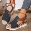 Holiday Wedge Sandals Women Open Toe Slingback Sandal Vacation Bohemian Shoes Streetwear Comfy Shoe Daily Fit Sandalias De Mujer