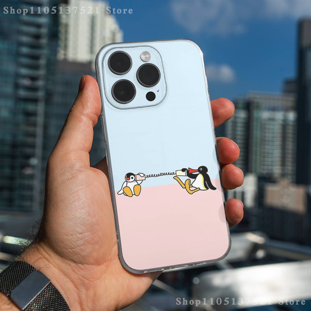 Cute Art P-Pingu Penguin  Phone Case For iPhone 17,16,15,14,13,12,11 Pro,Max,Plus,X,XS,XR,SE4,E Mini Transparent Soft Cover