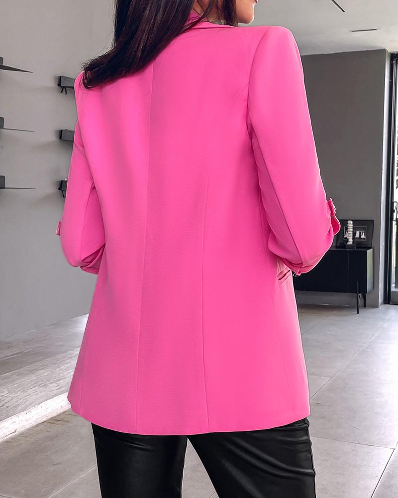 2024 Versatile Women's Roll-Up Sleeve Casual Suit Jacket