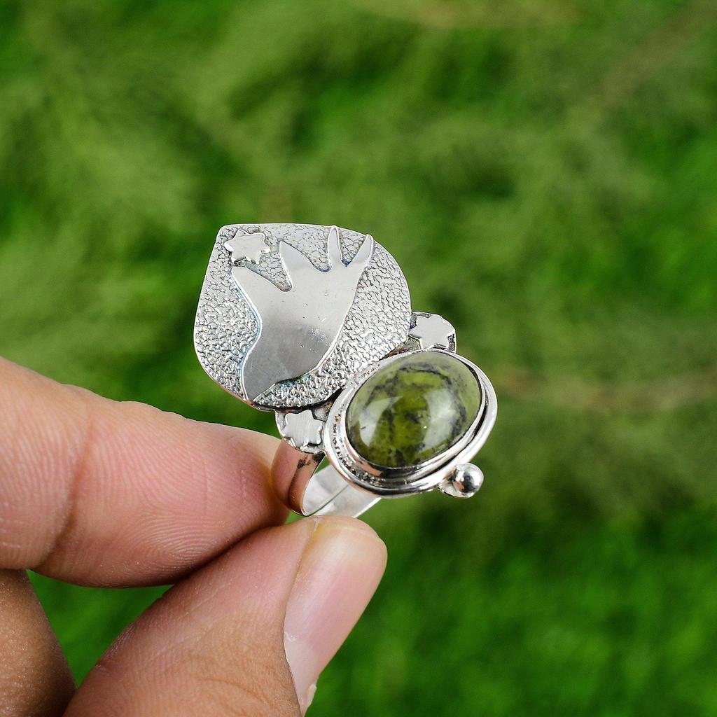 Gift For Her Natural Gogunjula Stackable Bird Adjustable Ring 925 Silver