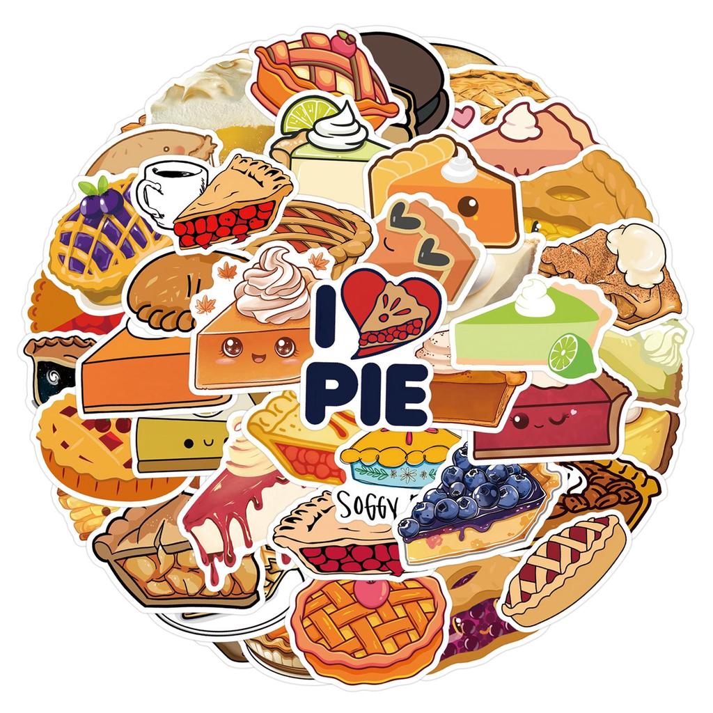 50 Cute Food Graffiti Stickers for Suitcase, Motorcycle, Trolley, Notebook - Waterproof and Decorative.