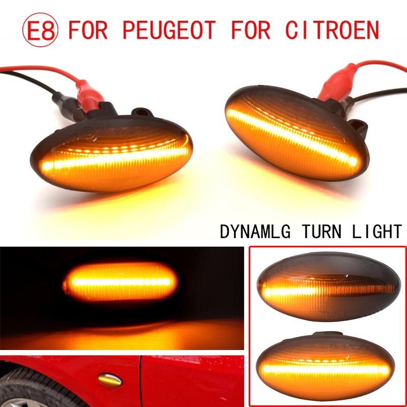 Dynamic Fender Turn Signal Turn Signal Light For Peugeot Citroen C1 C2 C3 C5 C6 107 206 307 407 607 1007 Expert Berlingo Jumpy