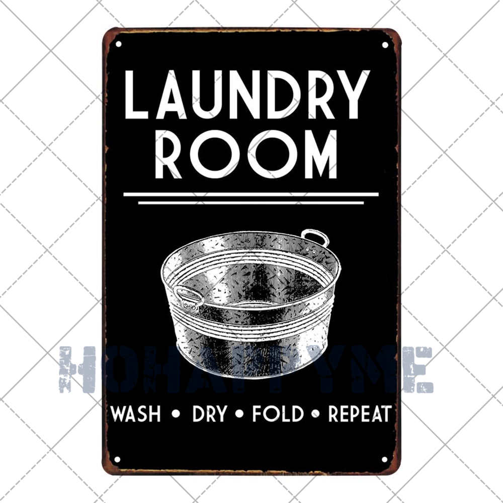 Segni Targa Retro per Lavanderia Segno Pittura su Latta Vasca Idromassaggio Bagno Metallo Poster Adesivi Murali Vintage Decorazione Casa Piatti 20x30cm