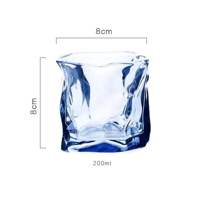 6/4/2/1Pcs 200ml Luxury Whisky Glass Cup Set Unique Twisted Glass Wine Cocktail Beer Coffee Drink Tea Mug Kitchen Bar Club Party