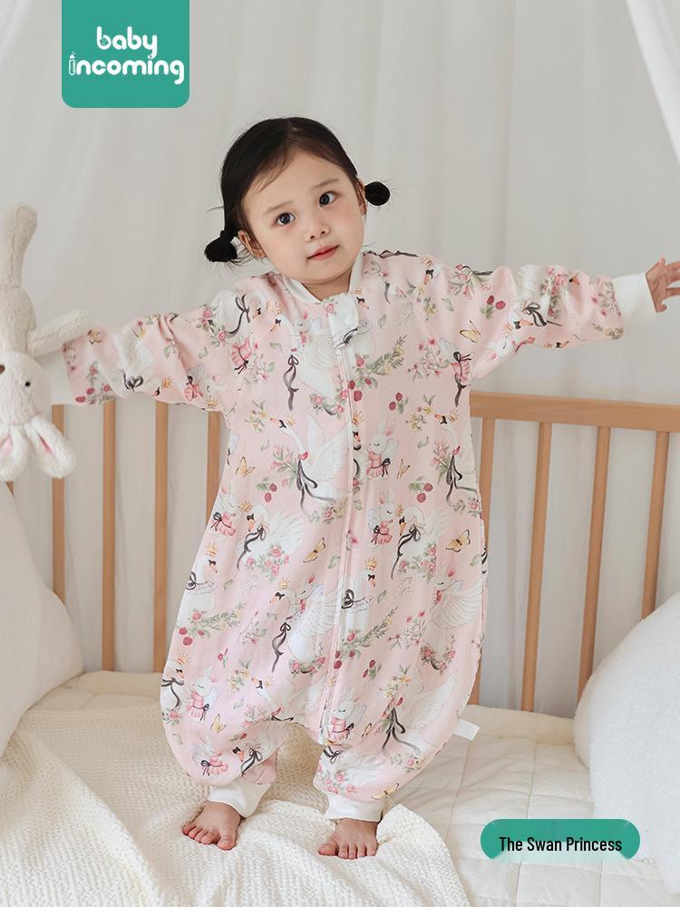 Baby Sleep Sack - Soft, Breathable, Cartoon Print, Footed, Anti-Kick & Anti-Startle S (Recommended Height 70-85cm)