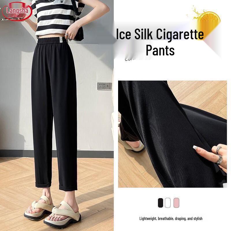 Women s High-Waist Cigarette Suit Pants L