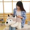 Cute Gray Lying Posture Husky Plush Doll Toy For Birthday Presents